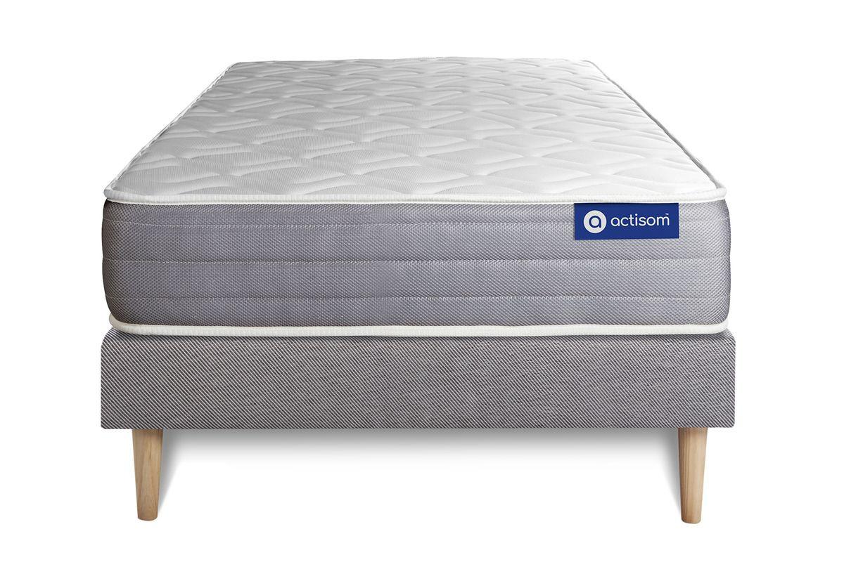 BETT Actimemo dream Memory-Schaum 80 x 200 cm h2 - Kit Bettgestell Grau - Beige/Grau, Karton/Holz (80/200cm) - ACTISOM