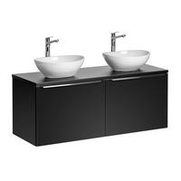DOPPELWASCHTISCH 120cm Éros Schwarz - Schwarz, Holzwerkstoff (120/48/46cm) - Petits-meubles