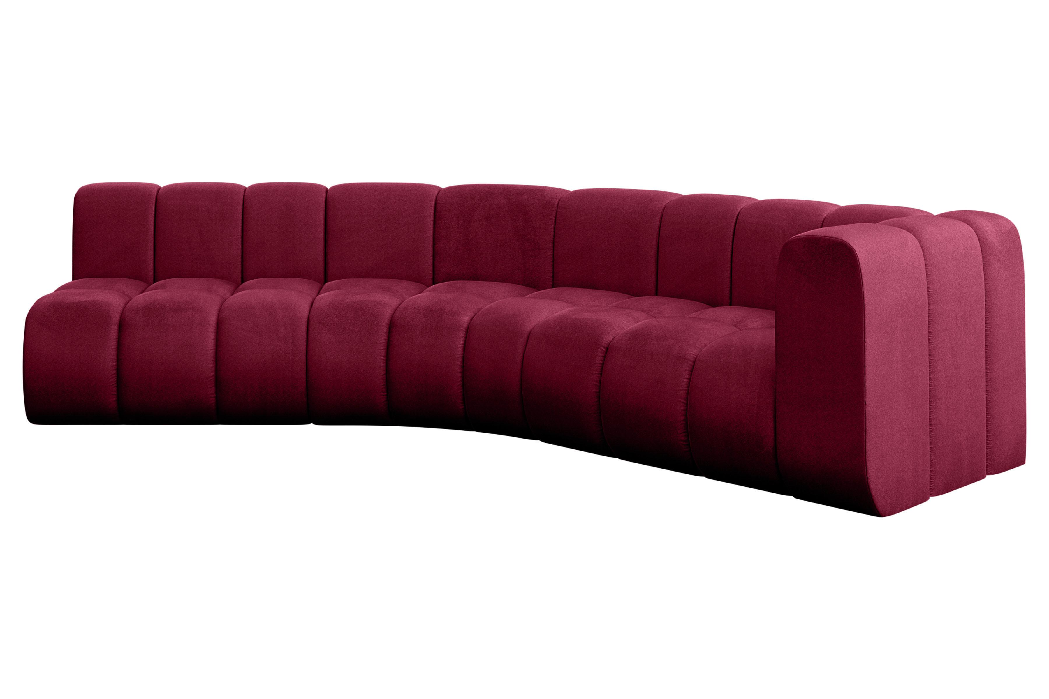 ECKSOFA modulares Sofa Karex-L1 - 308x194x70 cm Bordeauxrot - Bordeaux, Holzwerkstoff/Textil (308/194cm) - ALTDECOR