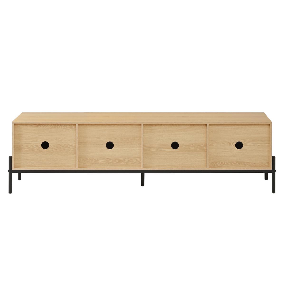 TV LOWBOARD holzoptik 3D design 4 türen modern - Naturfarben, Holzwerkstoff (163.5/45/40cm) - Urban Meuble