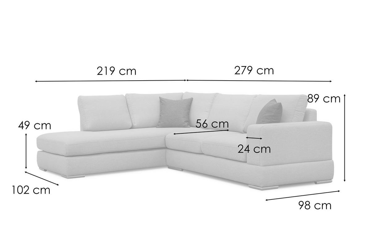 ECKSOFA OTTO 5-Sitzer, hellgrau - Hellgrau, Holzwerkstoff/Textil (279/219cm) - Wozimo
