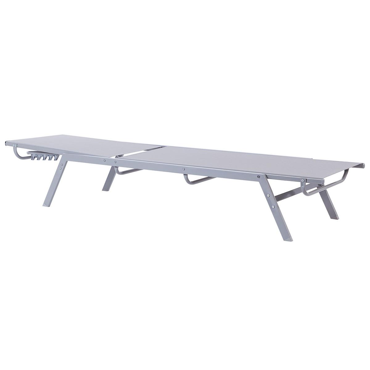 GARTENLIEGE Grau Noli - Grau, Metall (53/32/154cm) - Beliani