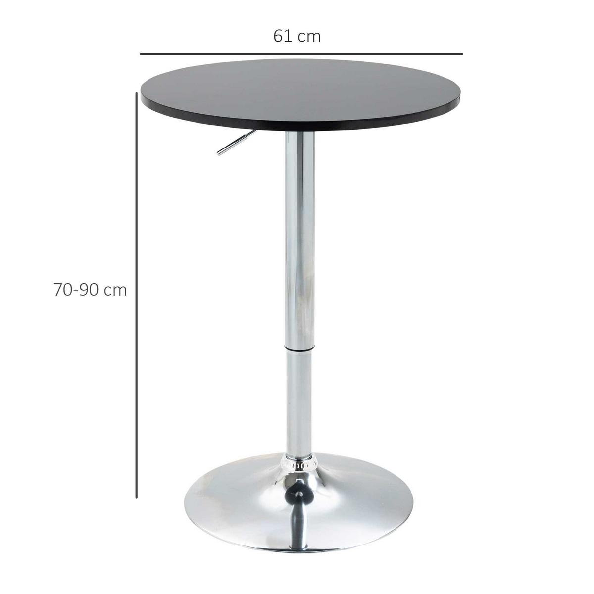 BARTISCH, MDF, Steel, Schwarz - Schwarz, Kunststoff (61/61/70cm) - HOMCOM