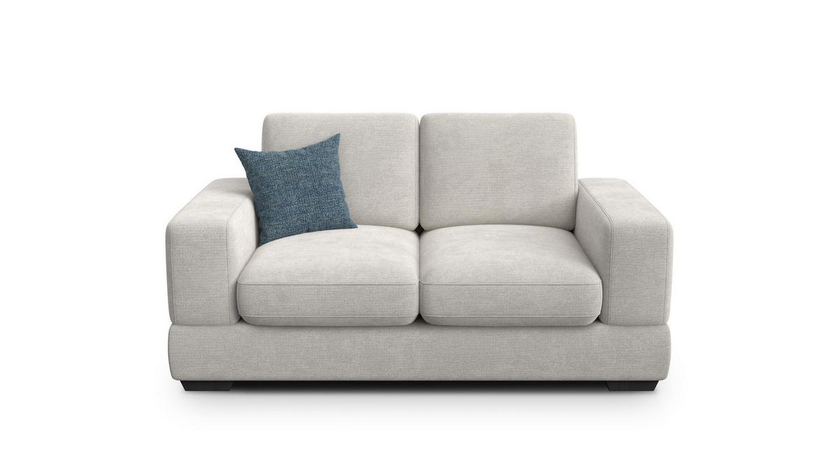 SOFA OTTO 2-Sitzer, creme - Creme/Schwarz, Holz/Textil (171/89/98cm) - Wozimo