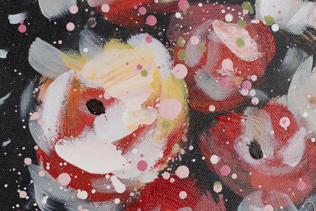 ACRYLBILD HANDGEMALT 60/90 cm - Pink/Schwarz, Holz/Textil (60/90cm) - KUNSTLOFT