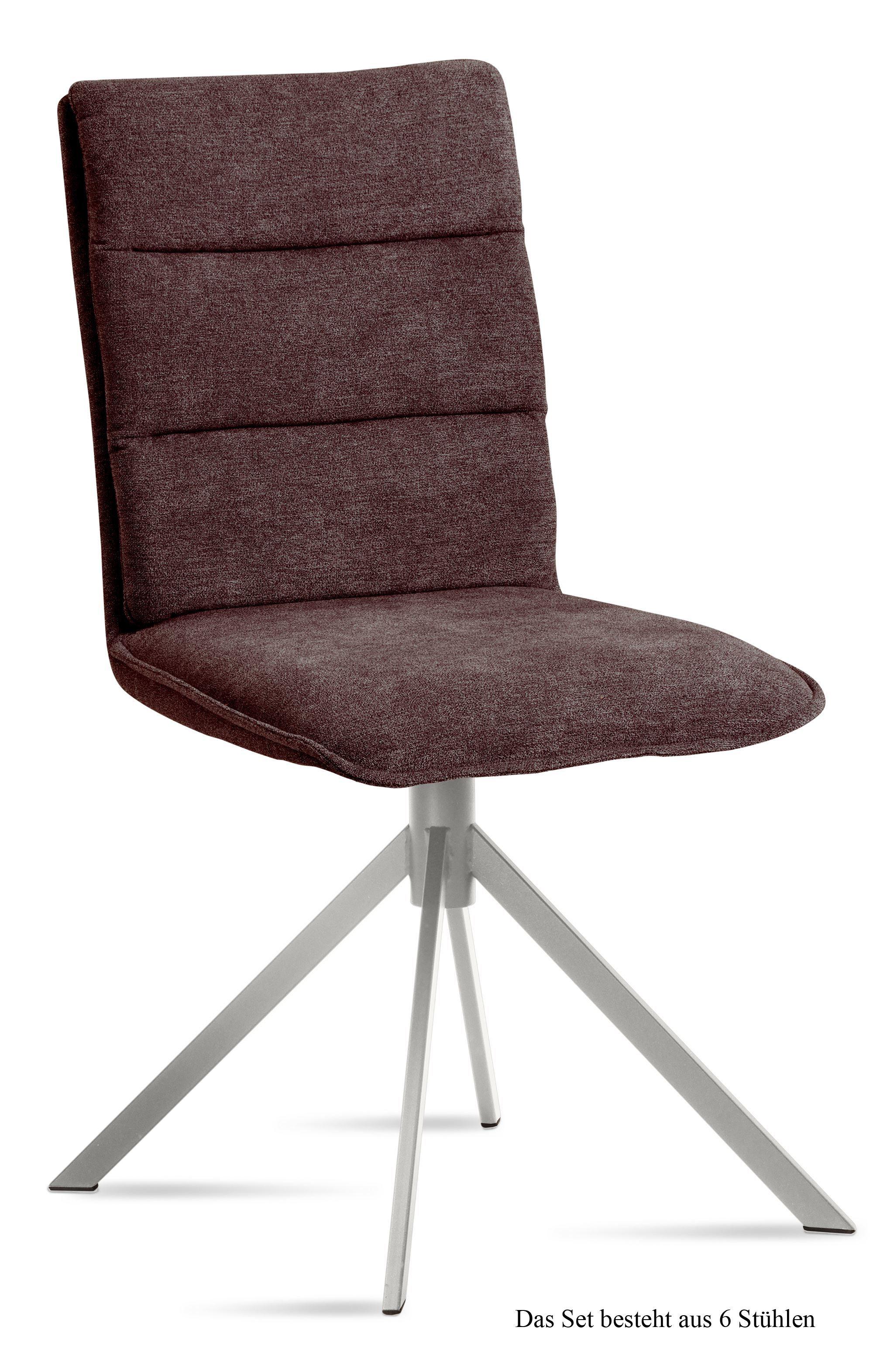 ESSZIMMERSTUHL (6er-Set) Dorota 47x92x60 Edelstahl/Braun - Edelstahlfarben/Braun, Kunststoff (60/92/47cm) - 58aufmkessel