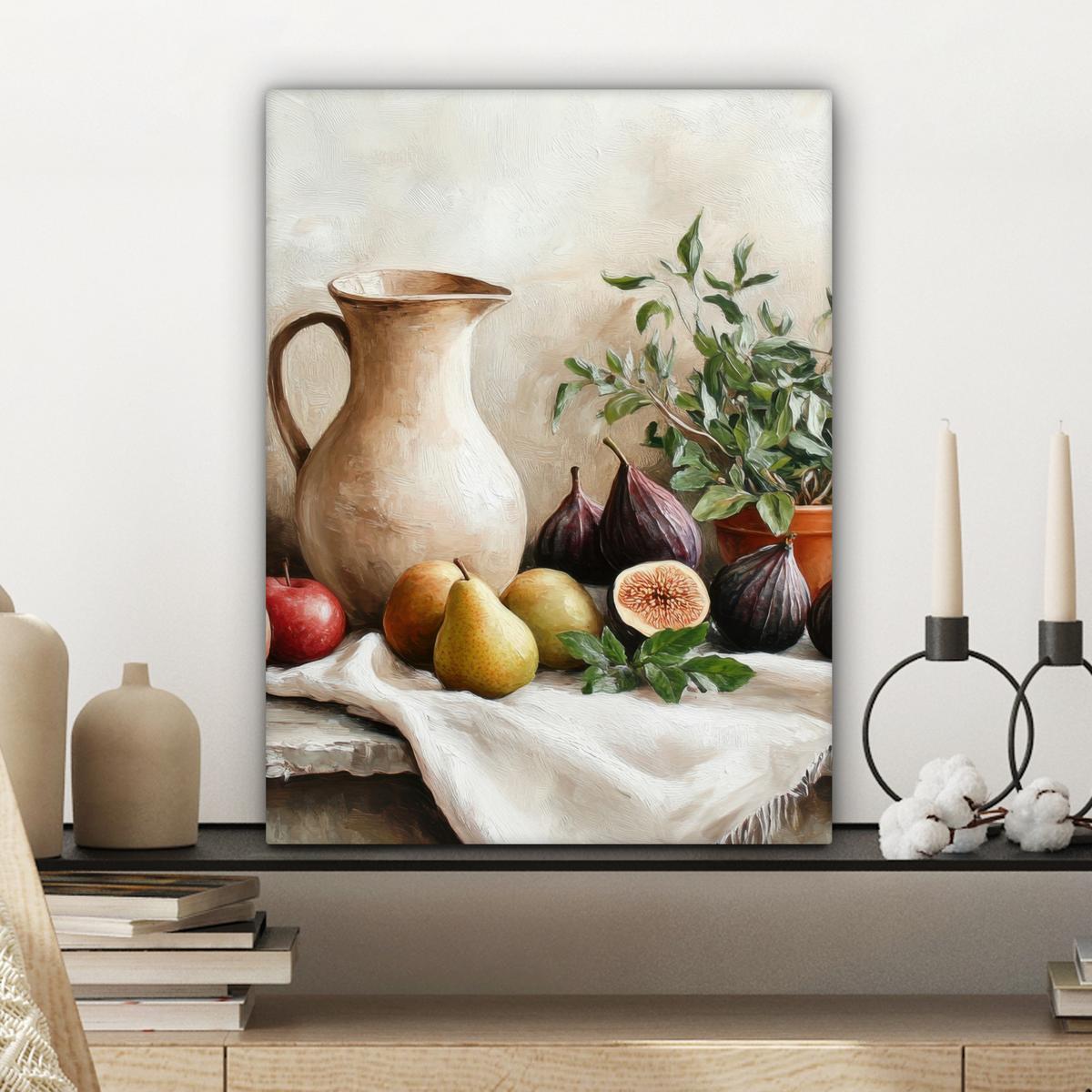 LEINWANDBILD Obst - Kräuter - Ländlich Room Decor 30x40 cm - Naturfarben, Textil (30/40cm) - MuchoWow