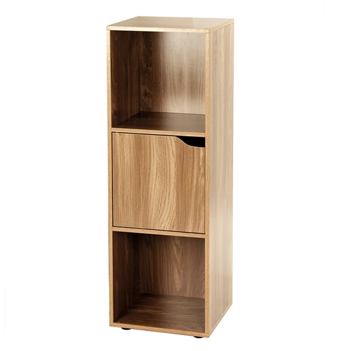 REGAL mit 3 Fächern und einer Tür 31/29/91 cm - Eichefarben, Holzwerkstoff (29/90.8/88.7cm) - Calicosy