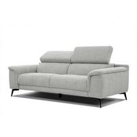 SOFA FIERO 3-Sitzer, hellgrau - Hellgrau/Schwarz, Holzwerkstoff/Textil (212/82/103cm) - Wozimo