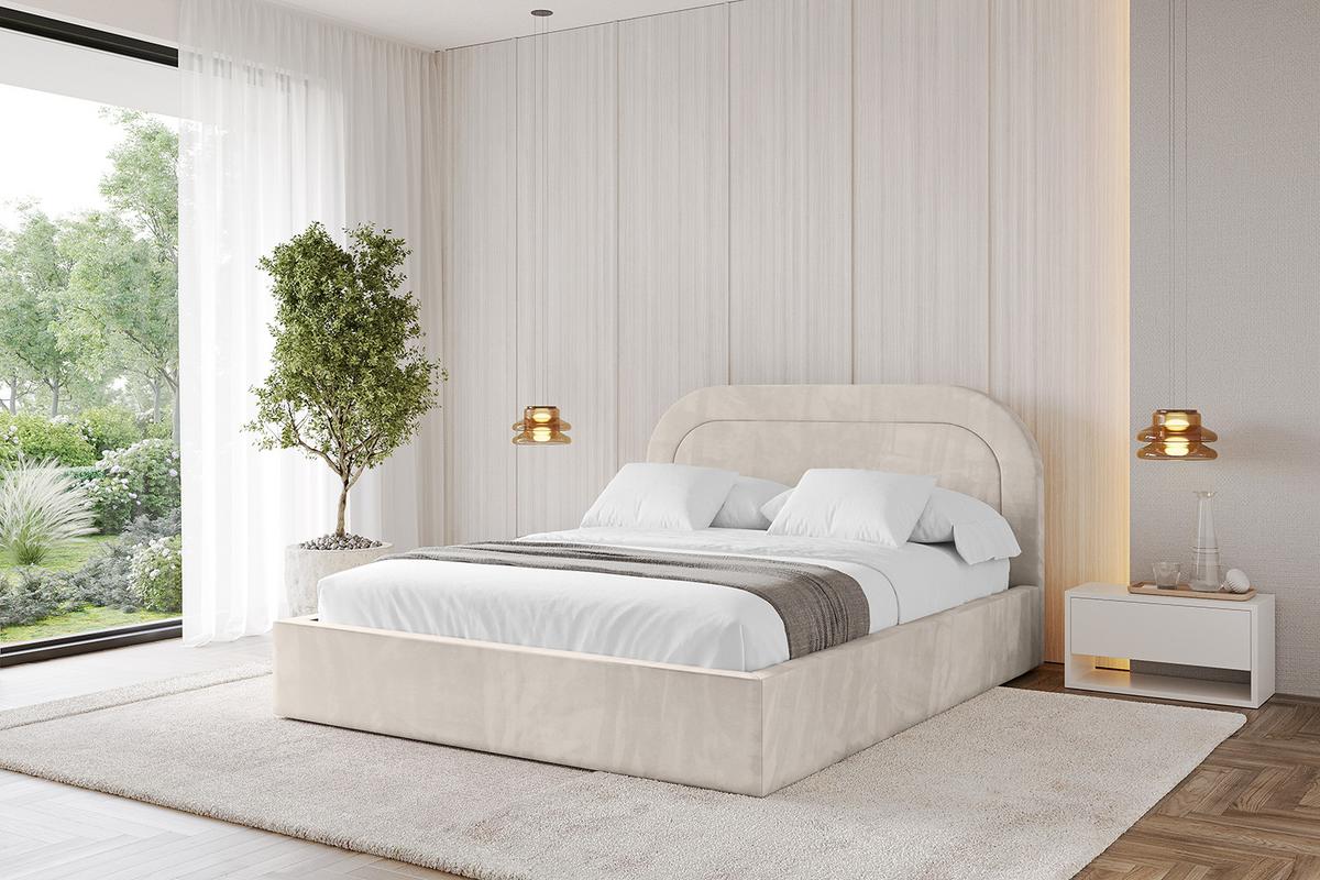 POLSTERBETT mit Bettkasten und Lattenrost, Boxbett ohne Matratze - LERAY 140x200 Beige - Beige, Holzwerkstoff/Textil (140/200cm) - ALTDECOR