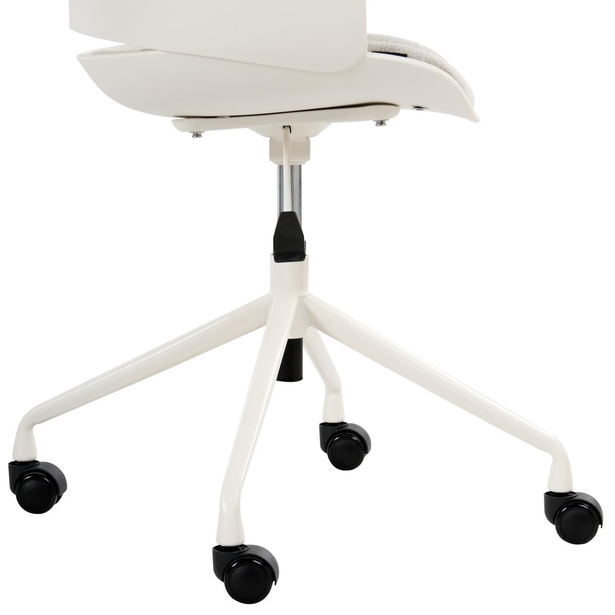 BÜROSTUHL Cremeweiß Gleeful - Beige/Schwarz, Textil (64/77/64cm) - Beliani