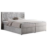 BOXBETT LEILA 140/200 Hellgrau Velvet - H4 - Hellgrau, Holz/Textil (140/200cm) - MKS