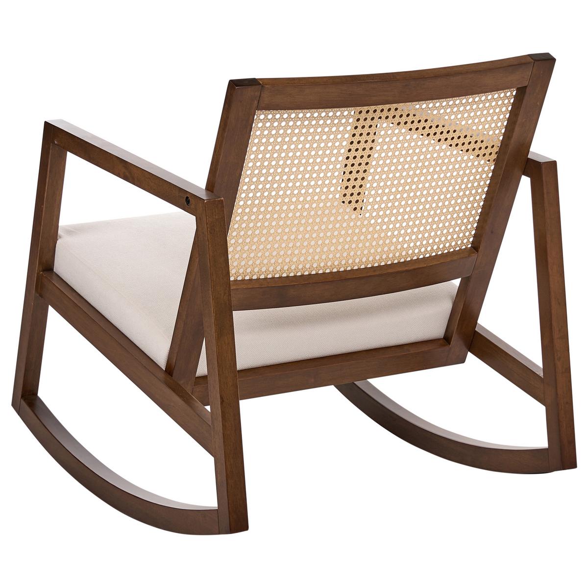SCHAUKELSESSEL Holz Braun/Hellbeige Leidy - Beige/Braun, Textil (66/75/76cm) - Beliani
