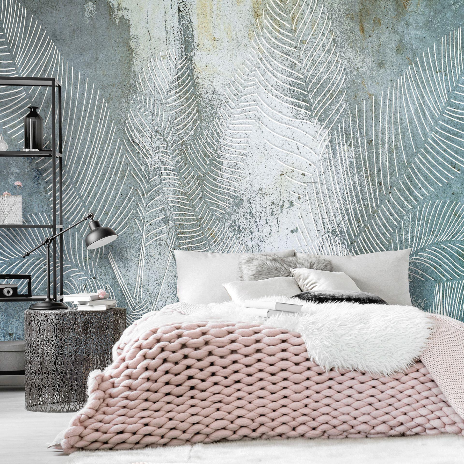 SELBSTKLEBENDE FOTOTAPETE 294/210 cm - Blau/Grau, Kunststoff/Textil (294/1cm) - KUNSTLOFT