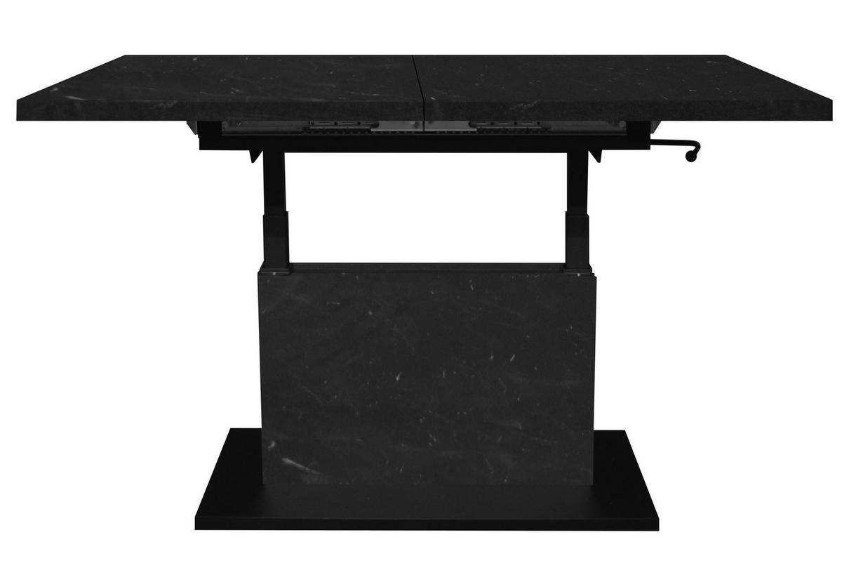 COUCHTISCH Höhenverstellbar Else 3 120x56x70 Holz Keramikoptik Schwarz - Schwarz, Holzwerkstoff (120/70/56cm) - 58aufmkessel