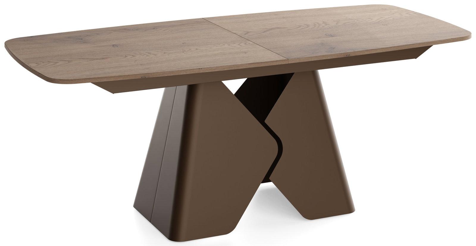 ESSTISCH Vanta rechteckig ausziehbar verlängerbar mit Braunem Metallgestell, Eiche Braun 200-290/90/76 cm - Greige/Braun, Holzwerkstoff/Metall (90/290/76cm) - WFL GROUP