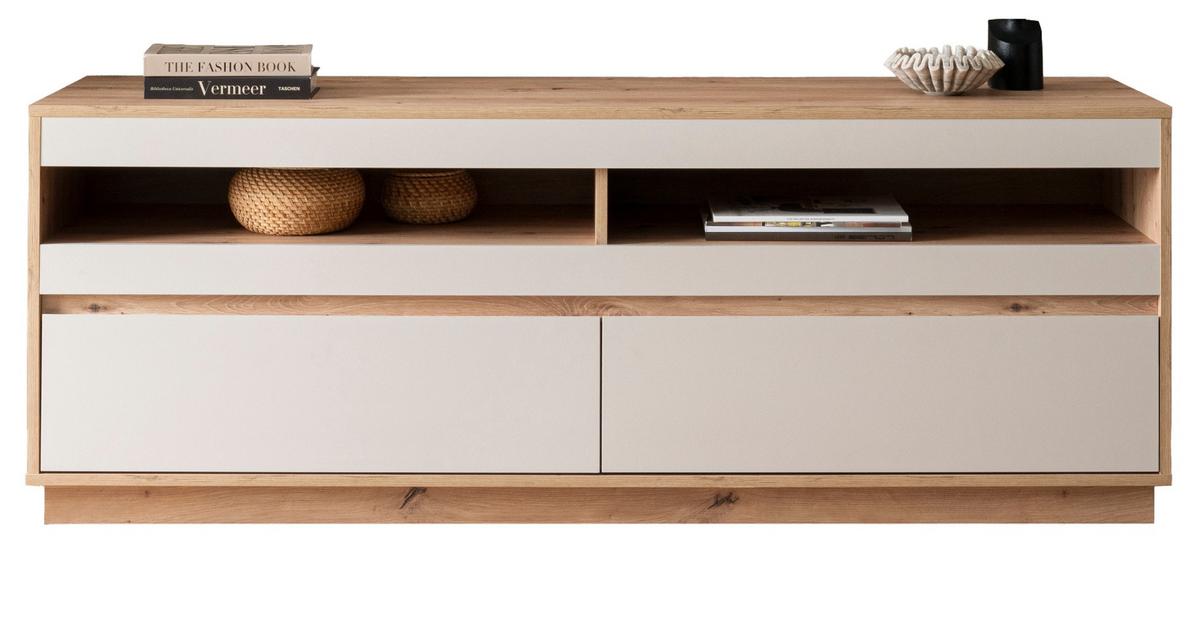 TV-LOWBOARD Kaschmir, Eiche Artisan 162 cm, TV Unterteil mit Schubkästen - Kaschmir/Eiche Artisan, Holzwerkstoff/Metall (162/60/45cm) - Furn.Design