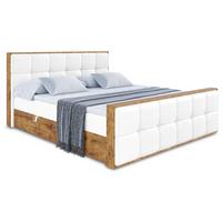 BOXBETT mit Matratze H3 und Lattenrost - LOLLI7-Z - 180x200 - Weiß Kunstleder - Weiß, Holzwerkstoff (180/200cm) - ALTDECOR