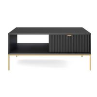 COUCHTISCH Vellore Schwarz mit goldenen Metallbeinen 104/68/46 cm - Goldfarben/Schwarz, Holzwerkstoff/Metall (68/104/46cm) - Selsey