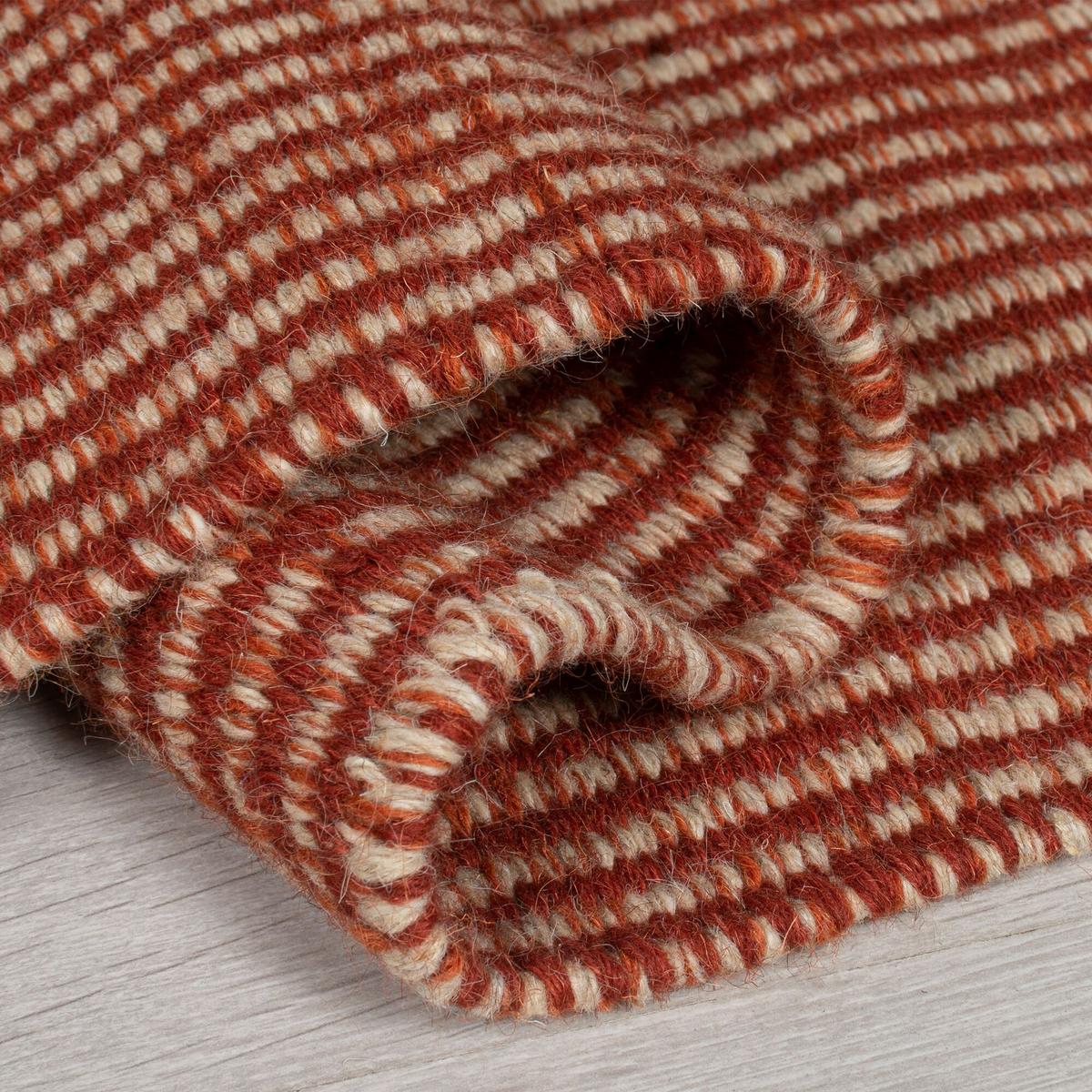 WOLLTEPPICH handgewebt WEY, gestreift, Rot, 60 x 200 cm - Rot, Textil (200/60cm) - KADIMA DESIGN