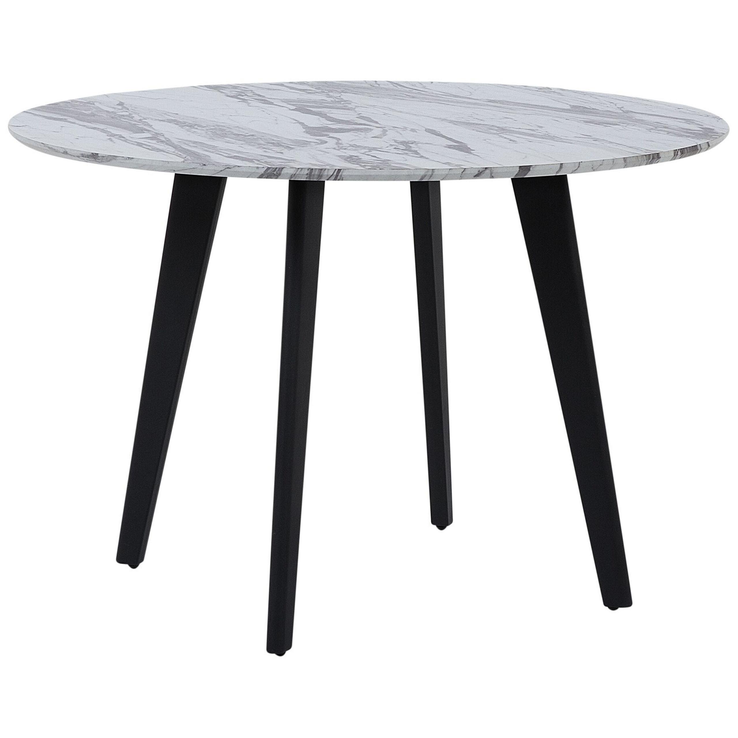 ESSTISCH 110/110/75 cm Grau, Weiß, Schwarz Rund Kenton - Grau, Holzwerkstoff (110/110/75cm) - Beliani