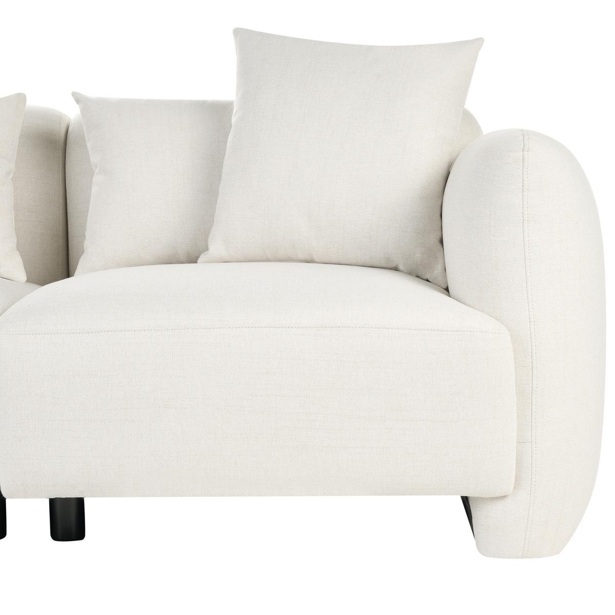 3-SITZER-SOFA Stoff Cremeweiß Ekenes - Creme, Textil (182/72/90cm) - Beliani