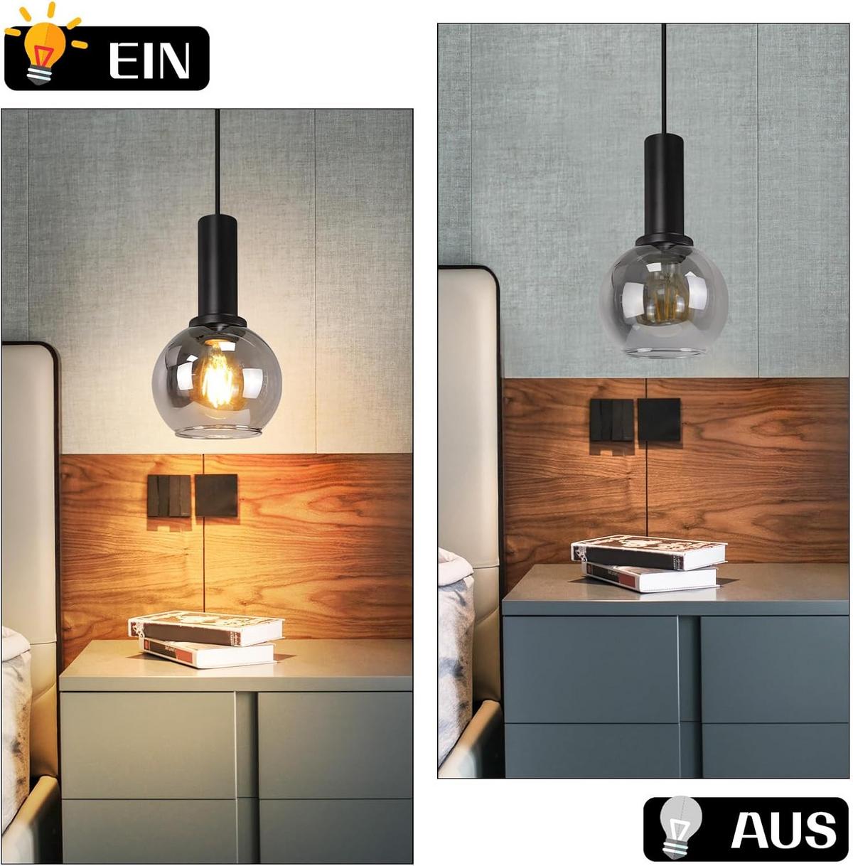HÄNGELEUCHTE Torvq 10/13/145 cm - Schwarz, Glas/Metall (10/13/145cm) - ZMH