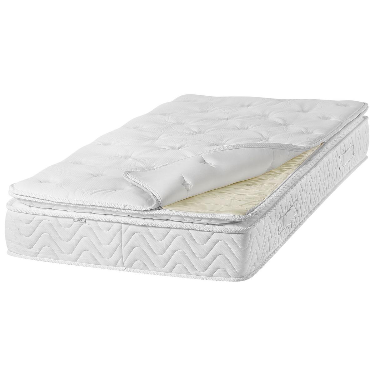 TASCHENFEDERKERNMATRATZE Memory Foam mittelfest 90/200/25 cm Luxus - Beige, Textil (90/200cm) - Beliani