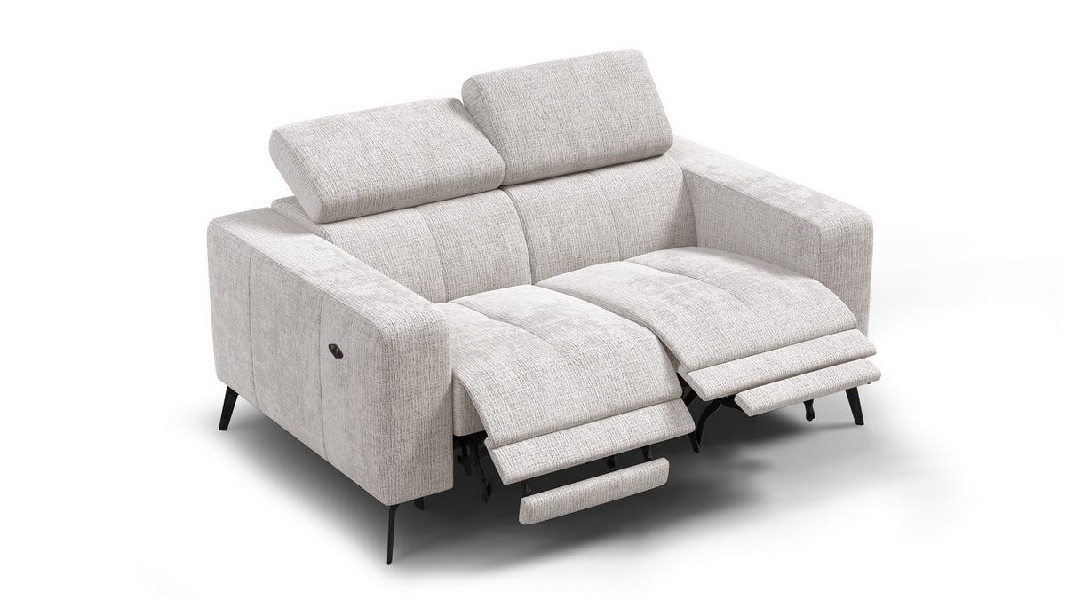 RELAXSOFA MORELLO 2-Sitzer, creme, 2 x Relax Zero Gravity - Creme, Holz/Textil (164/82/103cm) - Wozimo