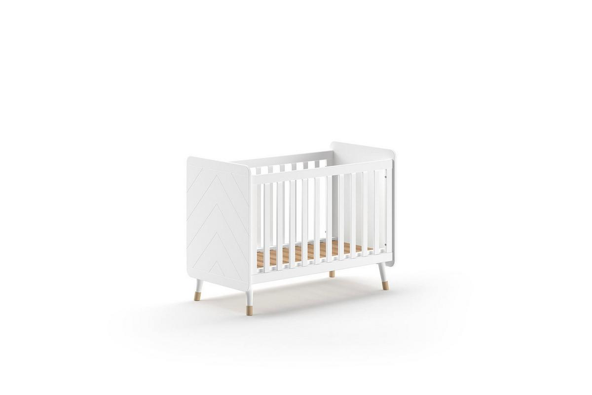 BABYBETT Kamillah 124x96x68 aus MDF in Satin Weiß - Weiß, Holzwerkstoff (60/120cm) - 58aufmkessel