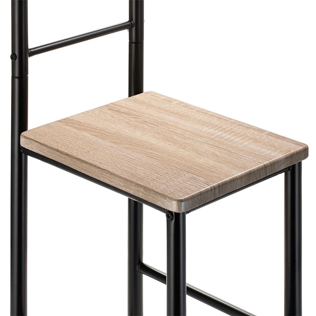 HERRENDIENER JIVO 2er-Set schwarz/Sonoma Eiche - Schwarz/Sonoma Eiche, Metall (53/121/47cm) - CARO-Möbel