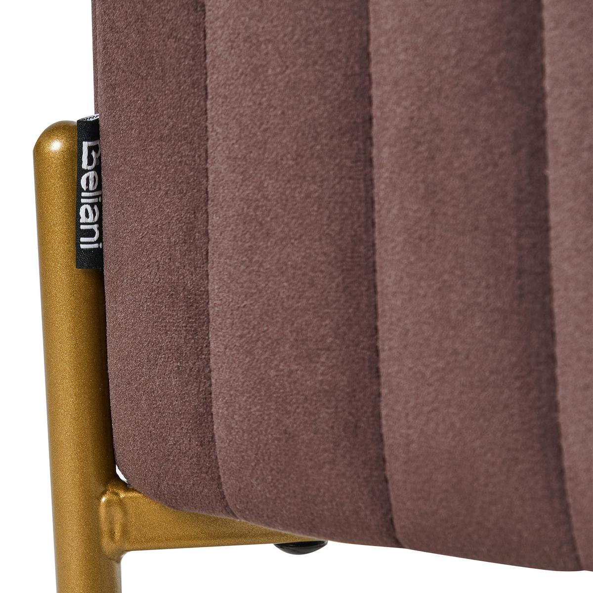HOCKER Samtstoff Dunkelbraun Utah - Goldfarben/Braun, Textil (47/43/47cm) - Beliani