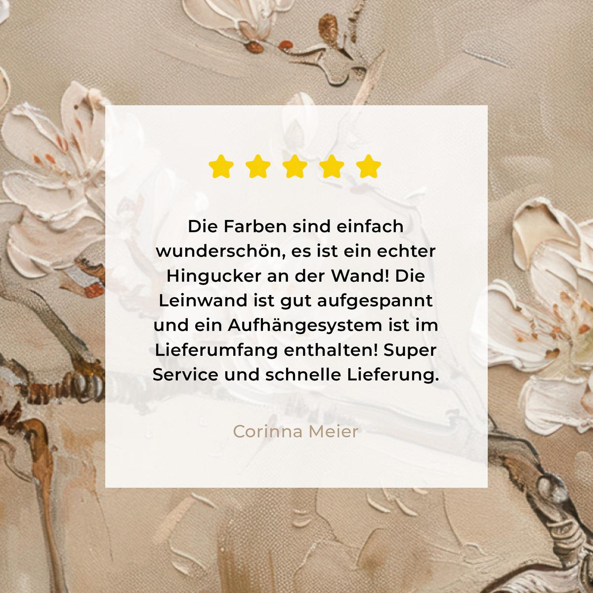 LEINWANDBILD Blumen - Modern - Beige - Weiß - Blüte Wandbild 40x30 cm - Beige, Textil (40/30cm) - MuchoWow