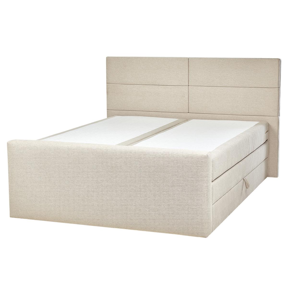 BOXSPRINGBETT 160/200cm Helles Beige Aristocrat - Beige, Textil (160/200cm) - Beliani