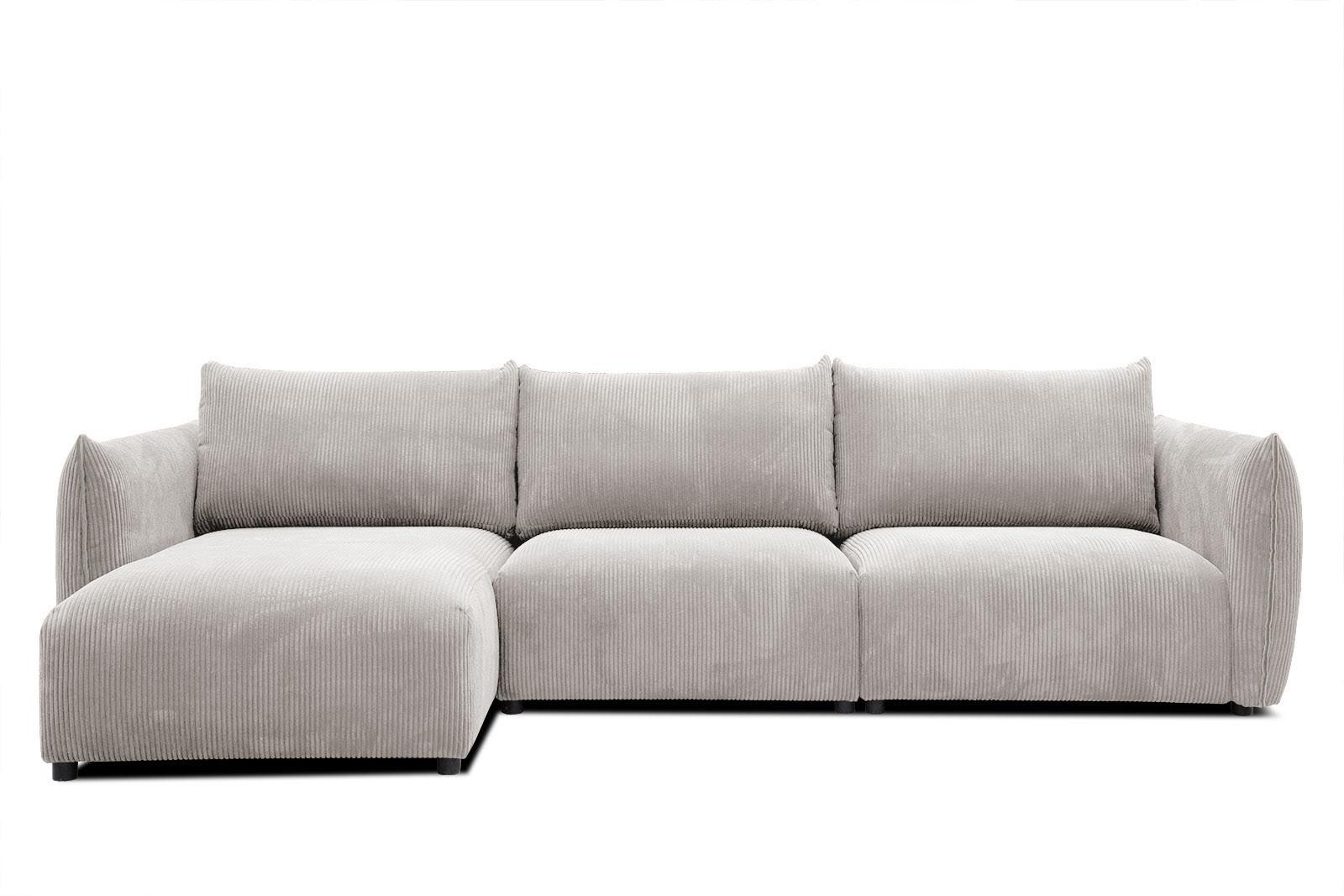 ECKSOFA TAUER 5-Sitzer, weiß - Schwarz/Weiß, Holzwerkstoff/Kunststoff (173/294cm) - Wozimo