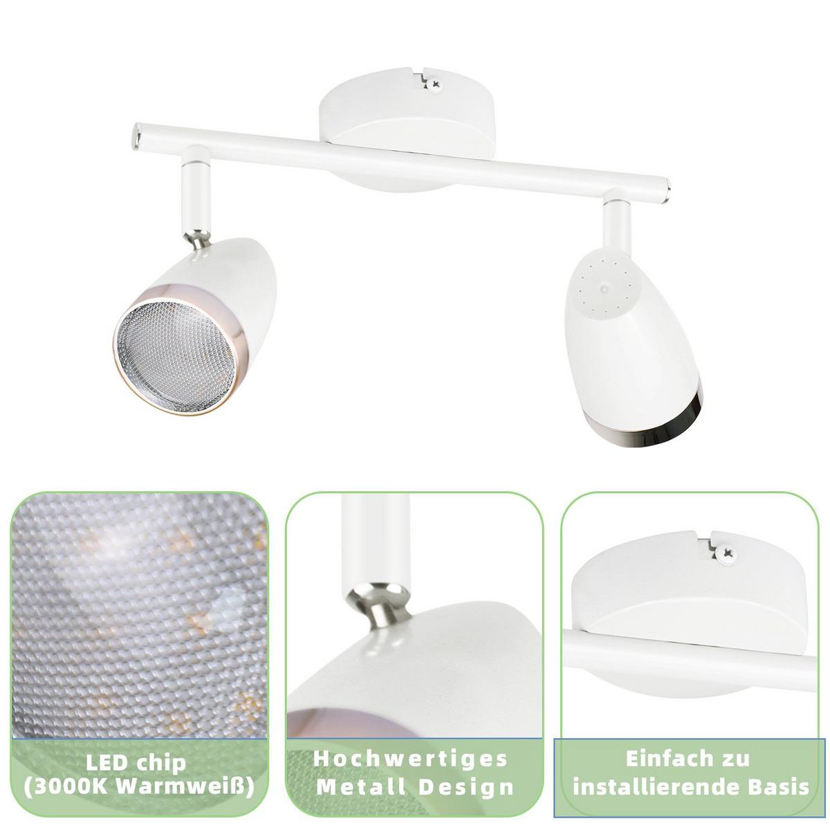 LED-DECKENSTRAHLER Li 2-flammig 25/15.5/5.6cm - Weiß, Metall (25/15.5/5.6cm) - Nettlife