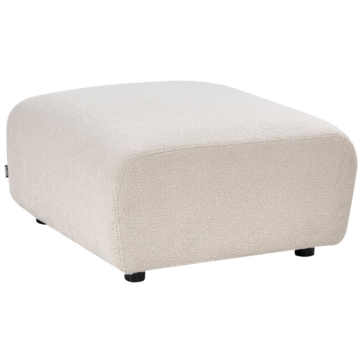 OTTOMANE Bouclé Cremeweiß Kivvik - Creme, Textil (82/41/80cm) - Beliani