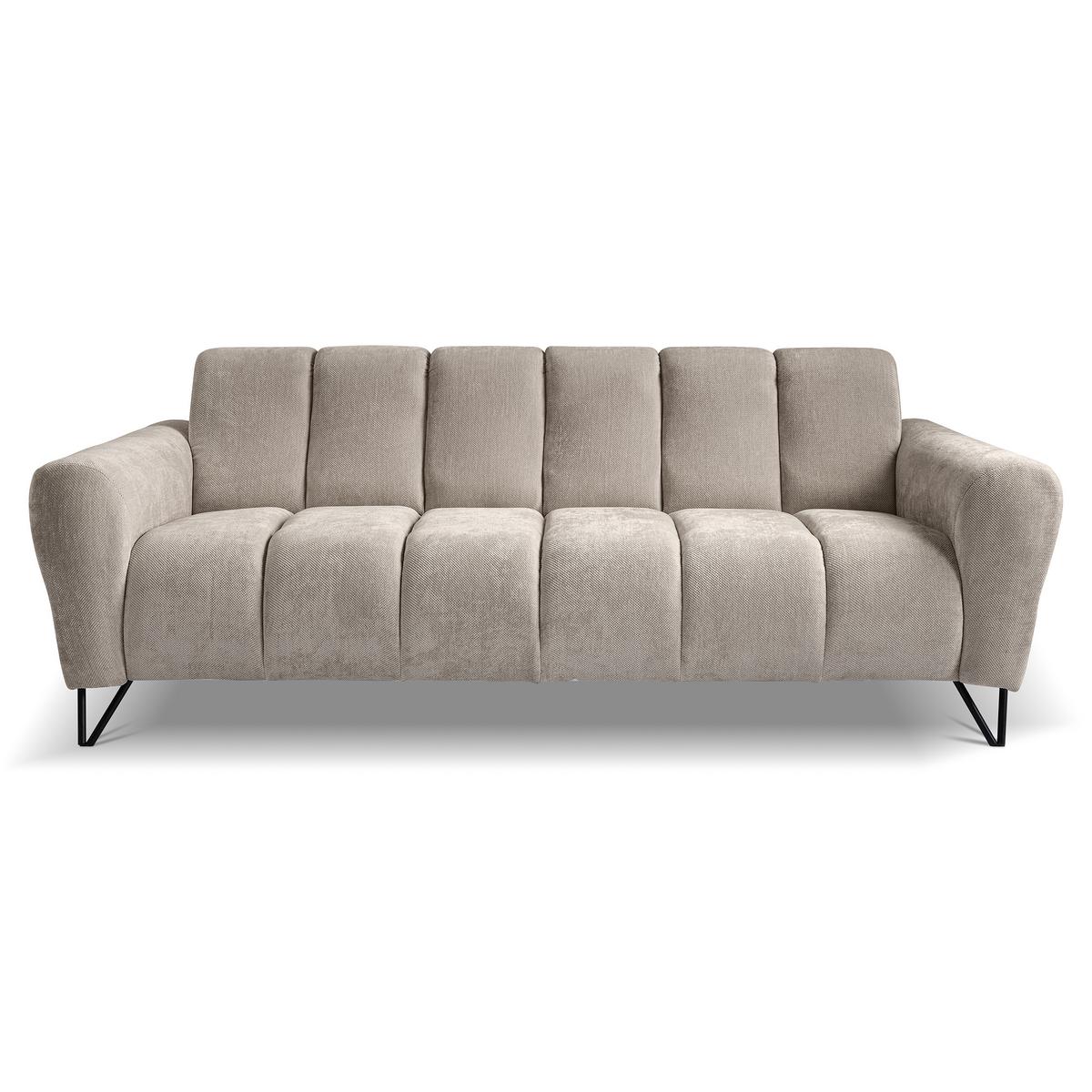 3-SITZER SOFA Volare mit Metallbeinen Cappuccino - Schwarz/Cappuccino, Textil/Metall (220/83/98cm) - Beautysofa