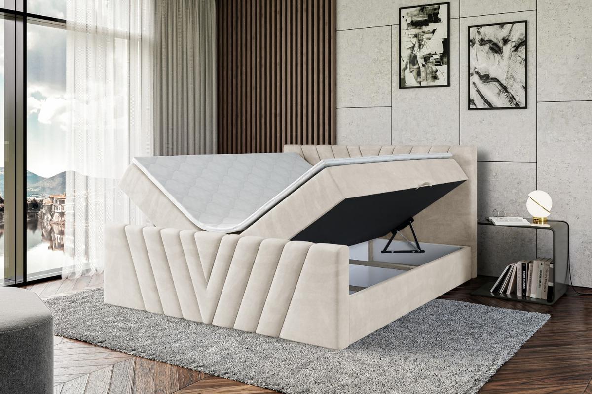 BOXBETT ERNINA-Z - 140x200 cm - H4 - Ecru - Ecru, Holzwerkstoff (140/200cm) - ALTDECOR