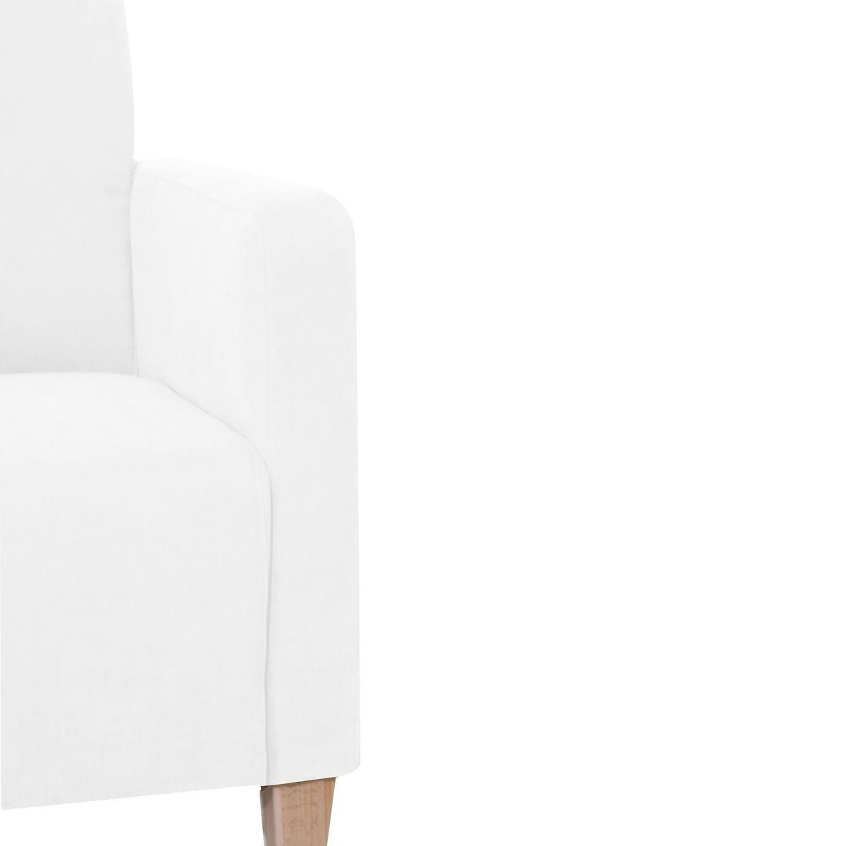 SESSEL Karol Bezug Veloursstoff Buche natur / creme - Weiß, Kunststoff (71/81/70cm) - 58aufmkessel