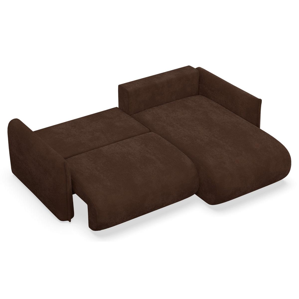 ECKSOFA Cushi Braun-Chenille - Schwarz/Braun, Kunststoff/Textil (183/252cm) - Selsey