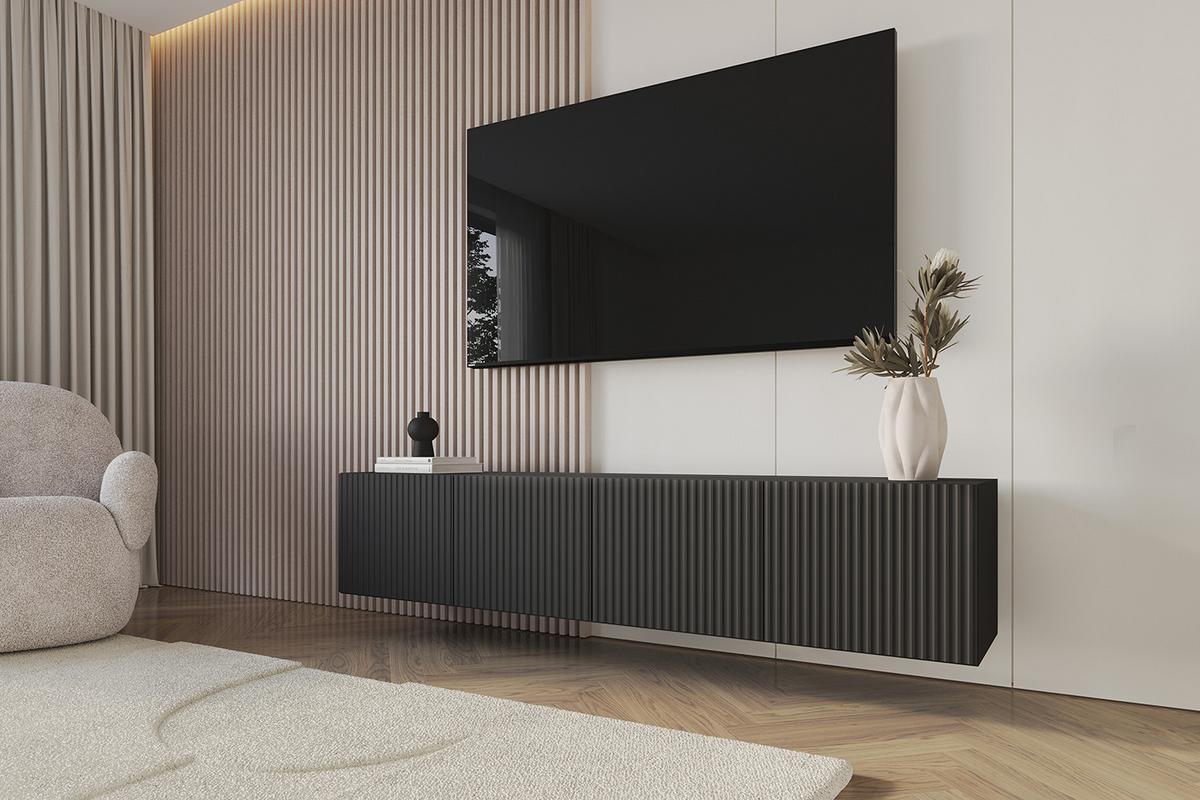 LOWBOARD NOA-2-W 2x100x40x40 cm - Schwarz - Schwarz, Holzwerkstoff (200/40/40cm) - ALTDECOR