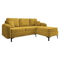 ECKSOFA Venice, Seite: Rechts - Schwarz/Rosa, Holz/Textil (225/172cm) - MIRJAN24
