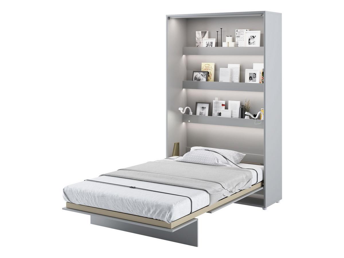 SCHRANKBETT Bed-Concept BC-02 120x200 mit zwei LED-Lampe - Grau, Holz/Holzwerkstoff (120/200cm) - MIRJAN24