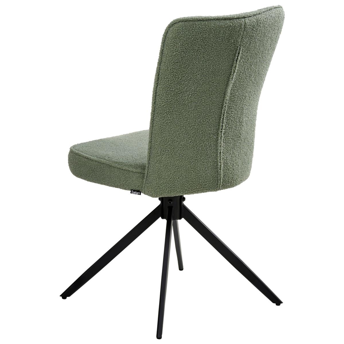 ESSZIMMERSTUHL 2er-Set drehbar Bouclé Hellgrün Ryan - Hellgrün, Textil (51/91/69cm) - Beliani