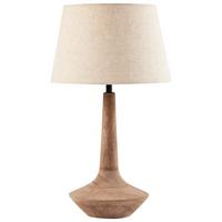 TISCHLAMPE Mangoholz Dunkelbraun Godawari - Beige/Braun, Holz (30/30/54cm) - Beliani