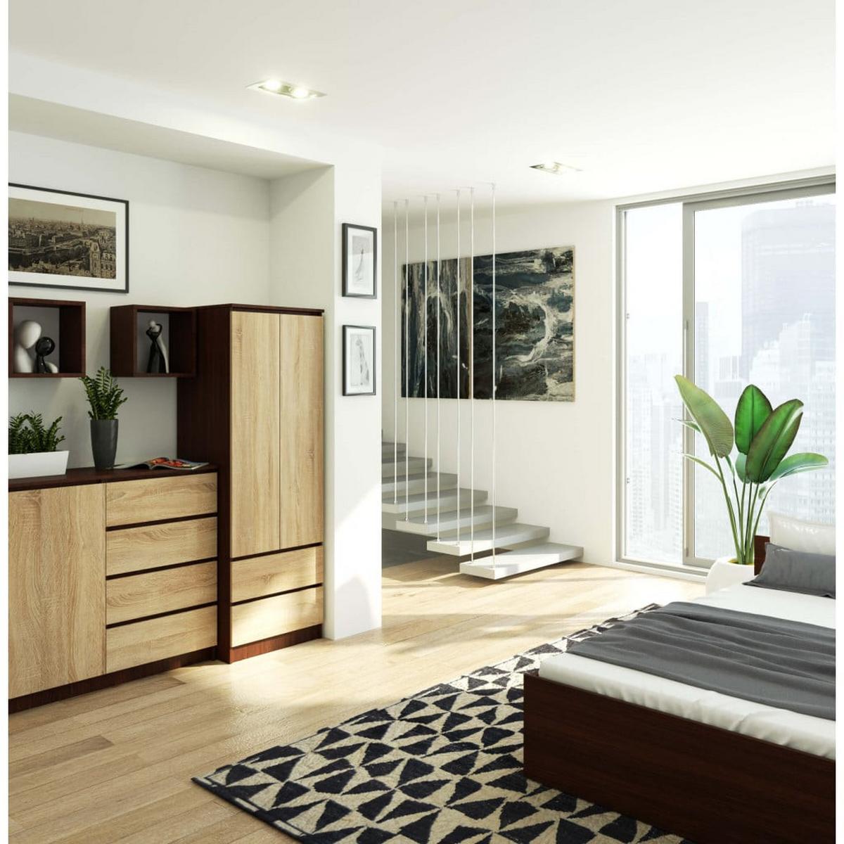 KLEIDERSCHRANK Dunkelbraun, Eiche Sonoma 180/60/51 - Dunkelbraun, Holzwerkstoff (60/180/51cm) - RAUMHIRSCH FURNITURE