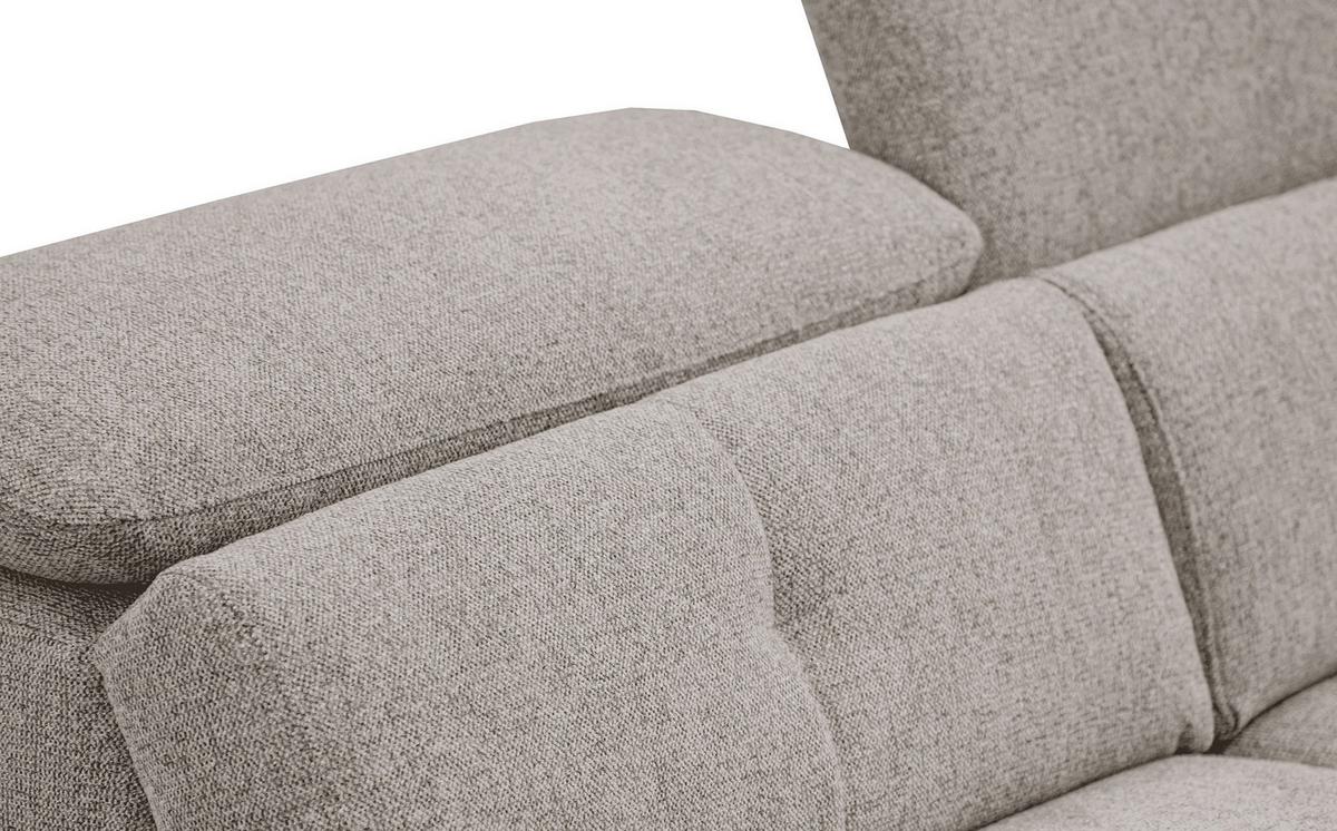 SOFA AVENA 3-Sitzer mit 1 Relaxfunktion, taupe - Taupe, Holzwerkstoff/Textil (204/80/108cm) - Wozimo