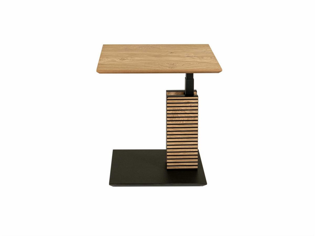 BEISTELLTISCH höhenverstellbar Cleo 55x47x47 Furnier Schwarz/Wildeiche - Wildeiche/Schwarz, Holz (55/47/47cm) - 58aufmkessel