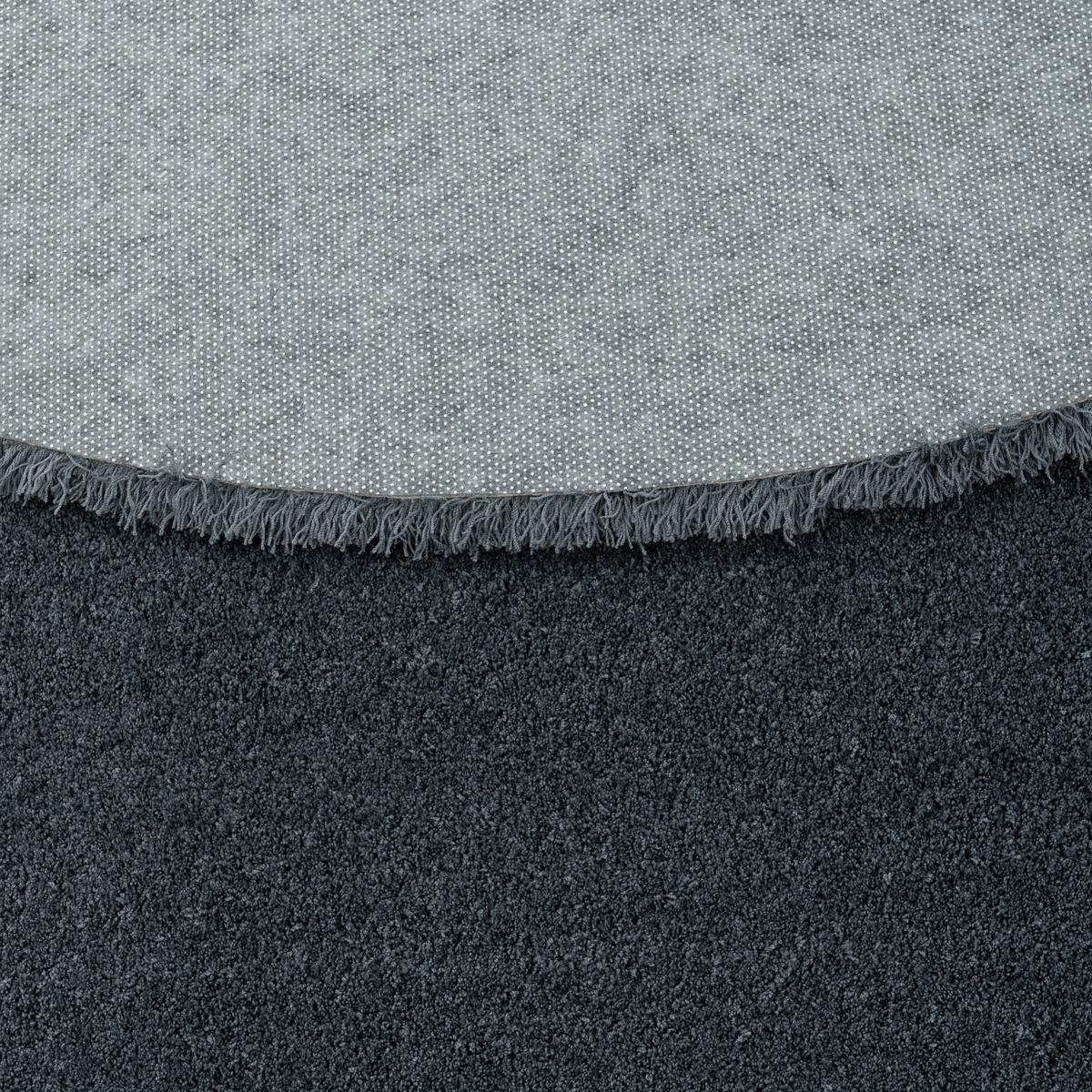LUXUS HOCHFLOR LANGFLOR TEPPICH HARMONY RUND - Anthrazit, Textil (160/160cm) - Snapstyle